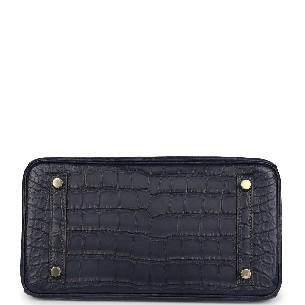 Hermès Birkin 25 Bleu Indigo Matte Faux Leather Gold Hardware