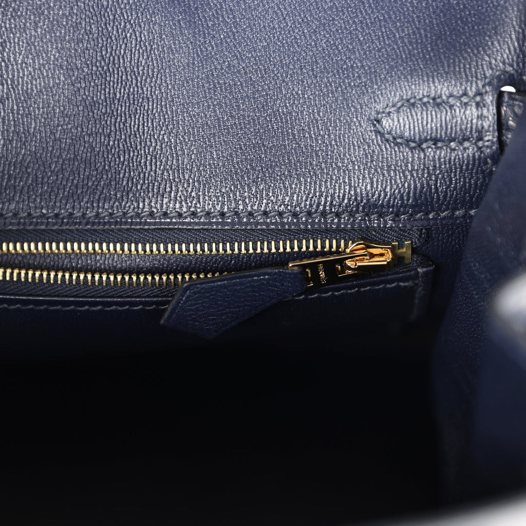 Hermès Birkin 25 Bleu Indigo Matte Faux Leather Gold Hardware