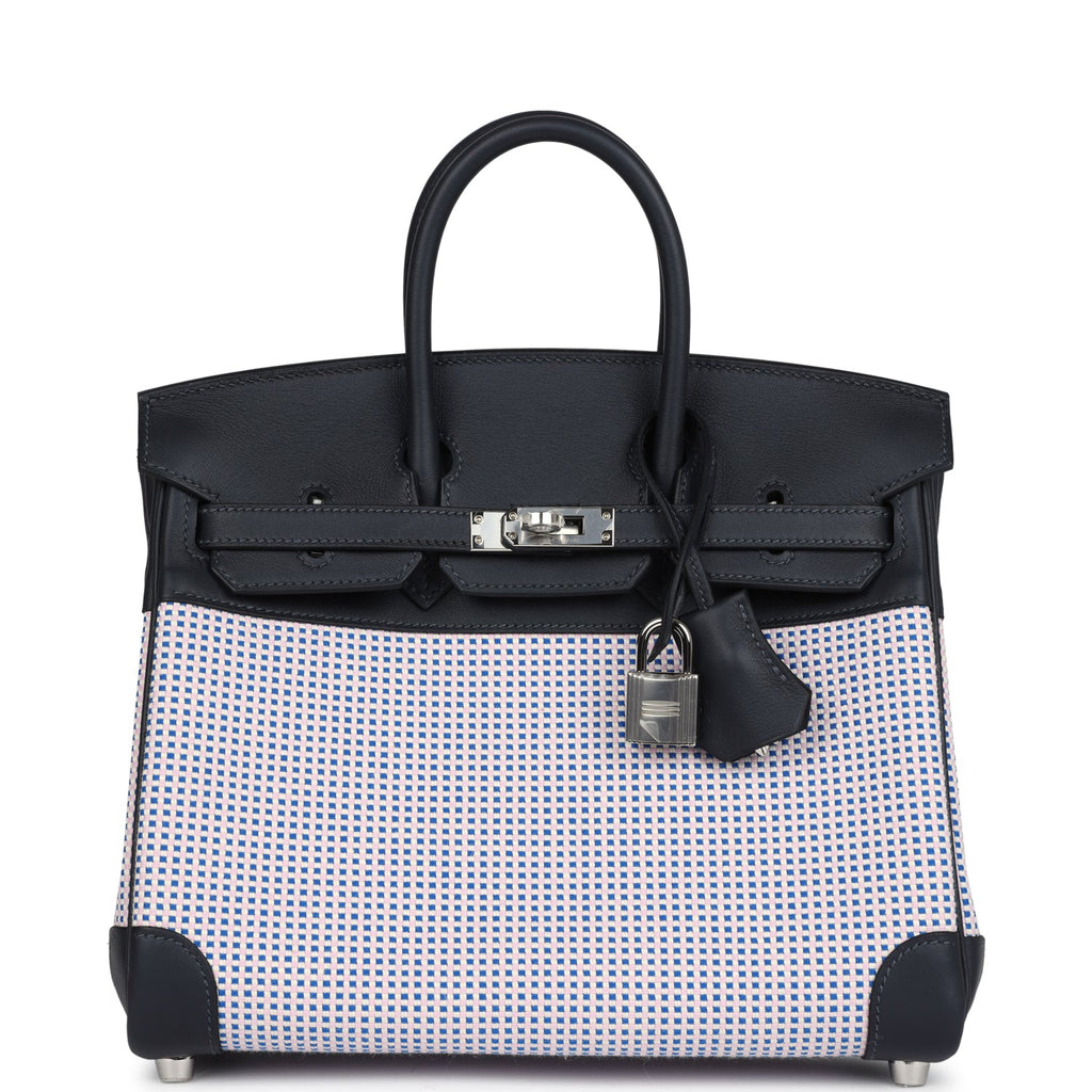 Hermès Birkin Quadrille 25 Caban Swift and Toile Palladium Hardware