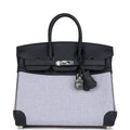 Hermès Birkin Quadrille 25 Caban Swift and Toile Palladium Hardware