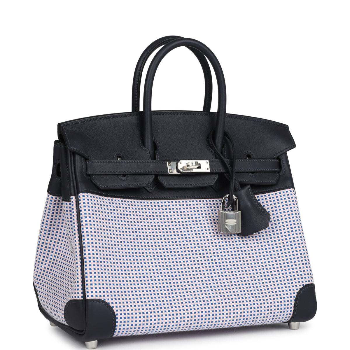 Hermès Birkin Quadrille 25 Caban Swift and Toile Palladium Hardware