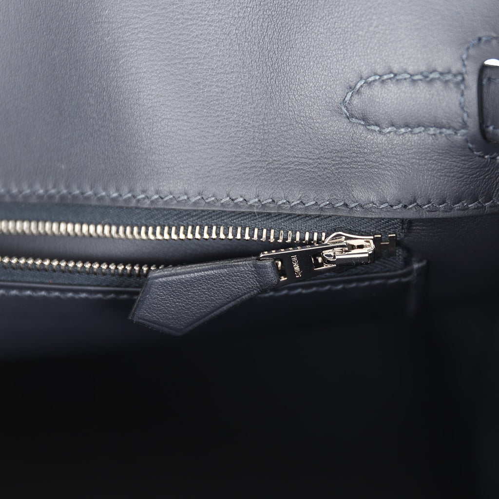 Hermès Birkin Quadrille 25 Caban Swift and Toile Palladium Hardware
