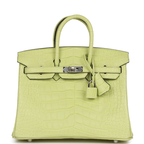 Hermès Birkin 25 Jaune Bourgeon Matte Faux Leather Palladium Hardware