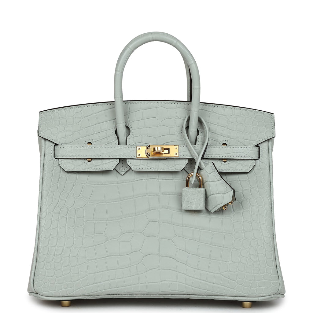 Hermès Birkin 25 Gris Neve Matte Faux Leather Gold Hardware