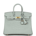 Hermès Birkin 25 Gris Neve Matte Faux Leather Gold Hardware