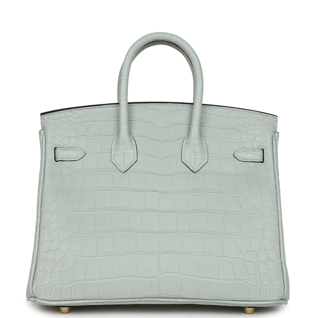 Hermès Birkin 25 Gris Neve Matte Faux Leather Gold Hardware