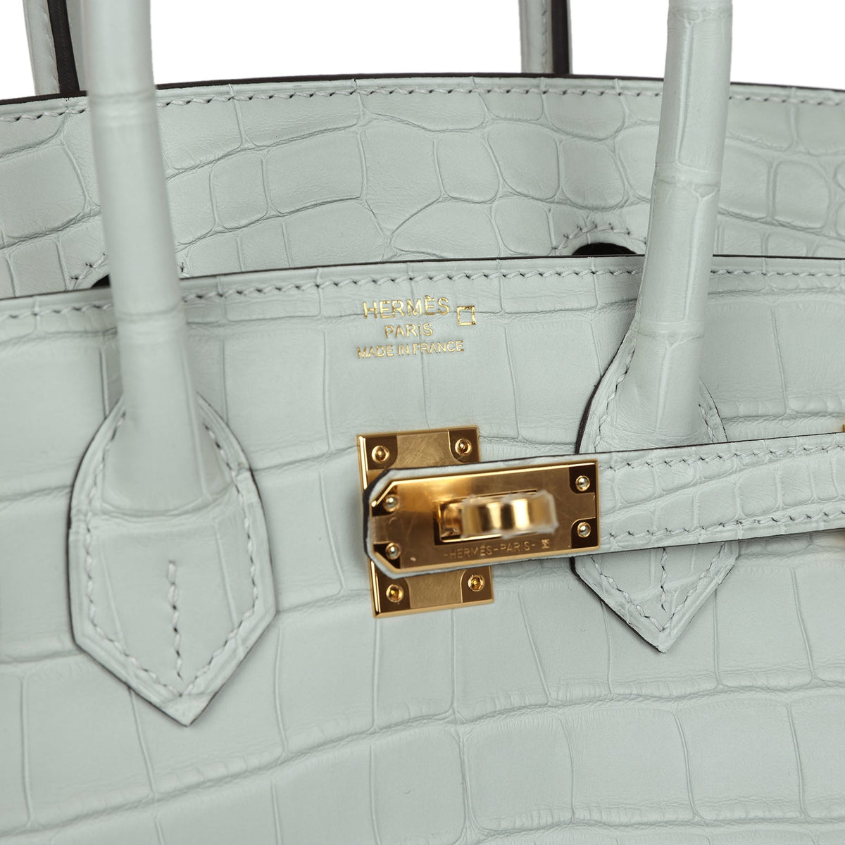 Hermès Birkin 25 Gris Neve Matte Faux Leather Gold Hardware