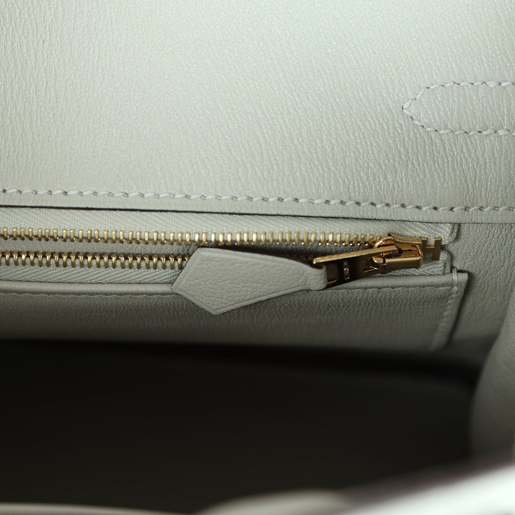 Hermès Birkin 25 Gris Neve Matte Faux Leather Gold Hardware