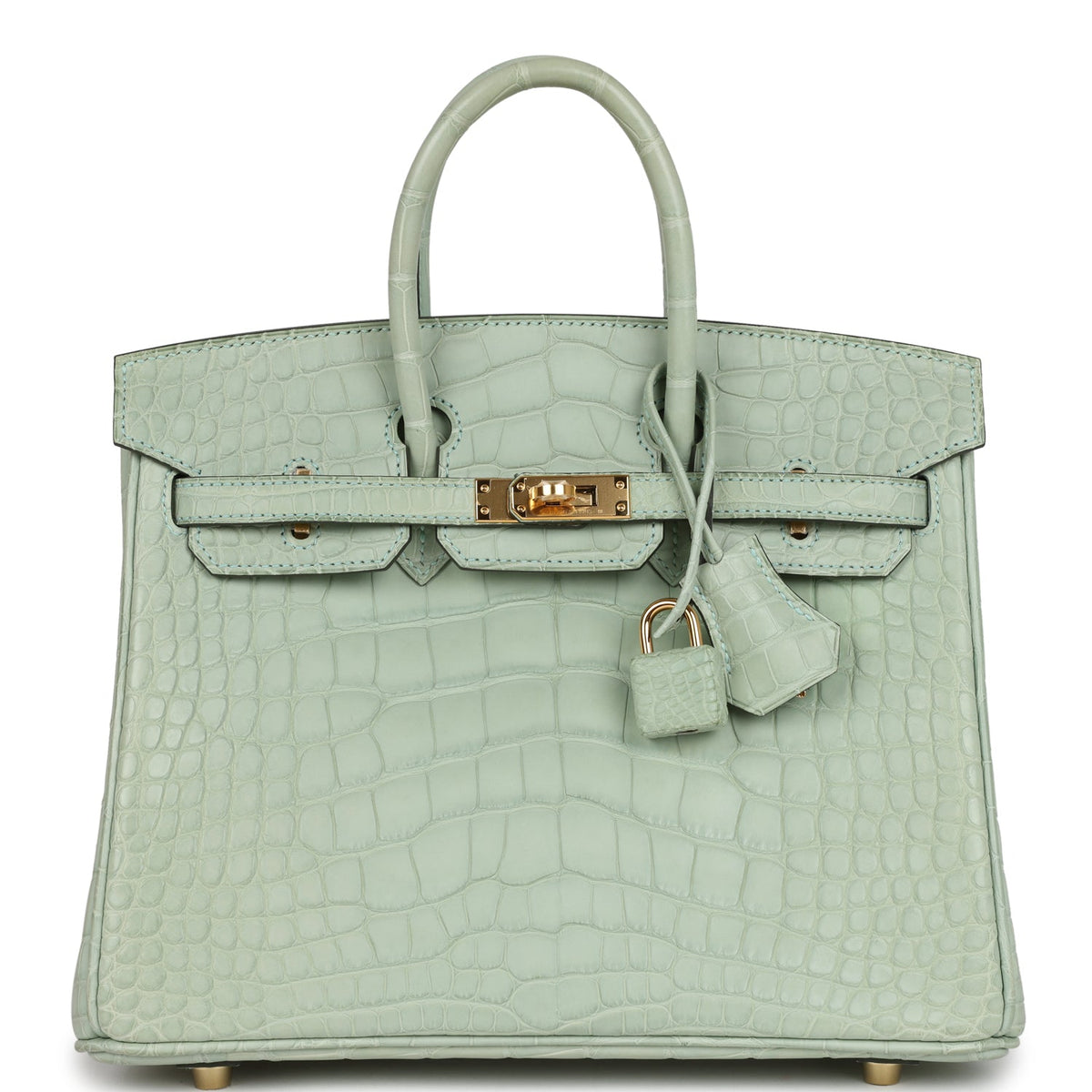 Hermès Birkin 25 Vert D'Eau Matte Faux Leather Gold Hardware