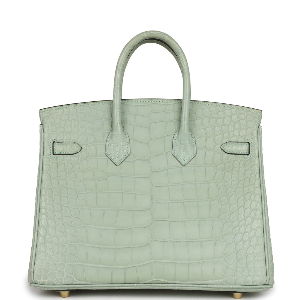 Hermès Birkin 25 Vert D'Eau Matte Faux Leather Gold Hardware