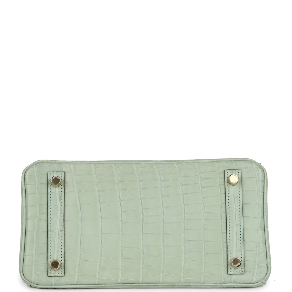 Hermès Birkin 25 Vert D'Eau Matte Faux Leather Gold Hardware