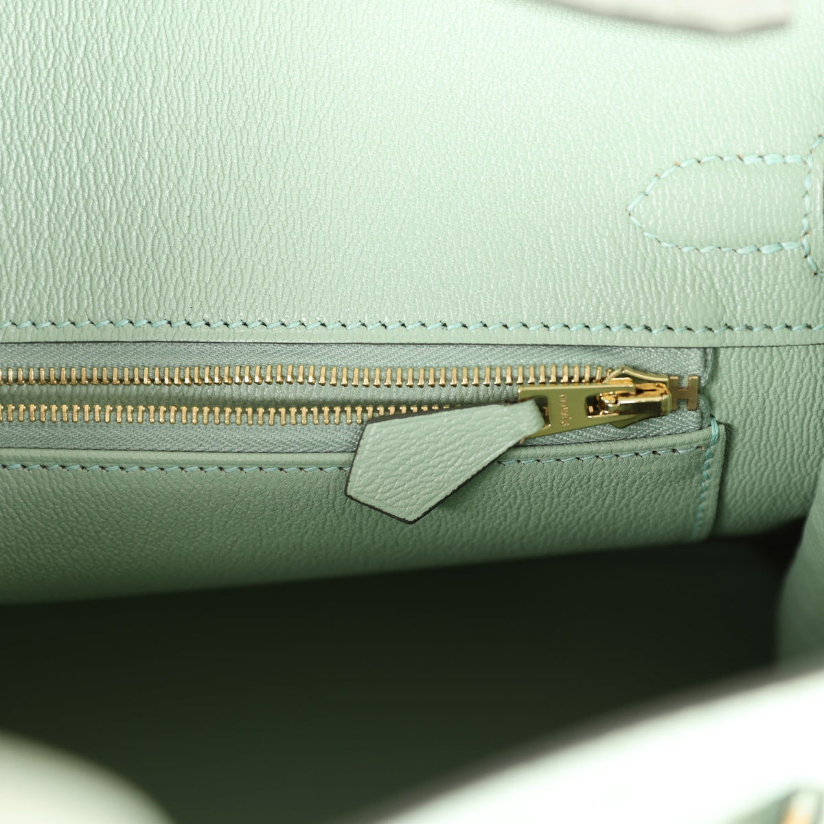 Hermès Birkin 25 Vert D'Eau Matte Faux Leather Gold Hardware
