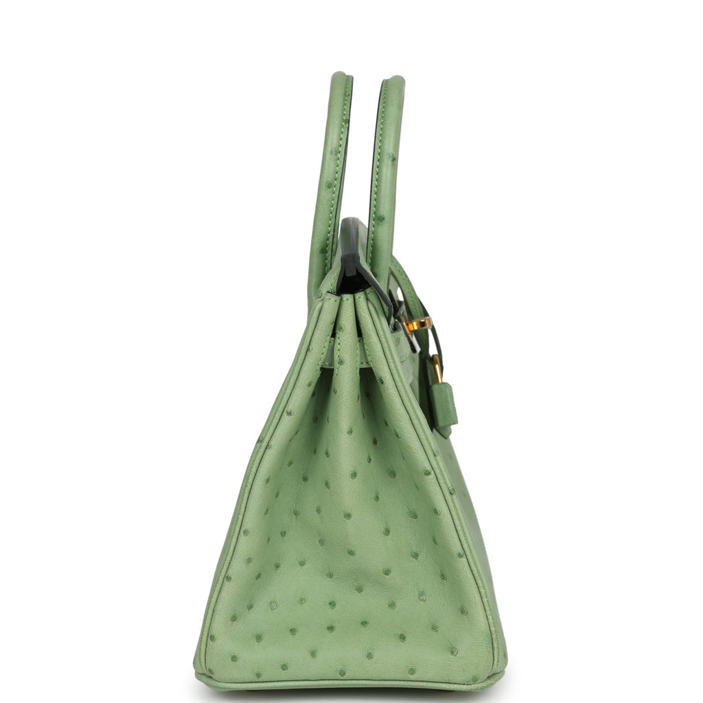 Hermès Birkin 25 Vert Criquet Ostrich Gold Hardware