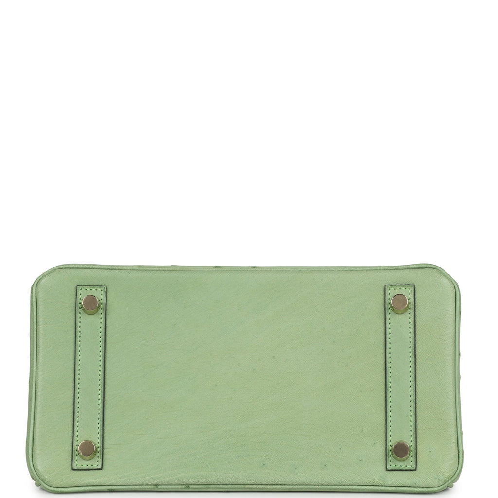 Hermès Birkin 25 Vert Criquet Ostrich Gold Hardware