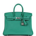 Hermès Birkin 25 Vert Vertigo Verso Swift Palladium Hardware