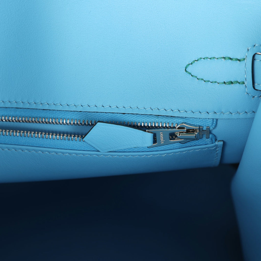 Hermès Birkin 25 Vert Vertigo Verso Swift Palladium Hardware