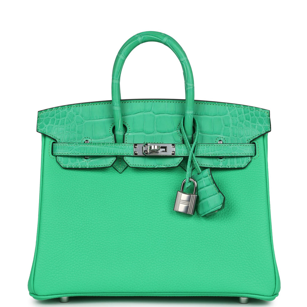 Hermès Birkin 25 Vert Comics Togo-textured Faux Leather and Matte Faux Leather Touch Palladium Hardware