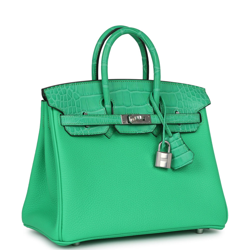 Hermès Birkin 25 Vert Comics Togo-textured Faux Leather and Matte Faux Leather Touch Palladium Hardware