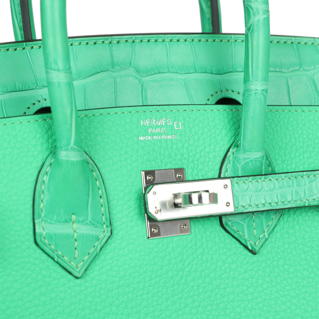 Hermès Birkin 25 Vert Comics Togo-textured Faux Leather and Matte Faux Leather Touch Palladium Hardware