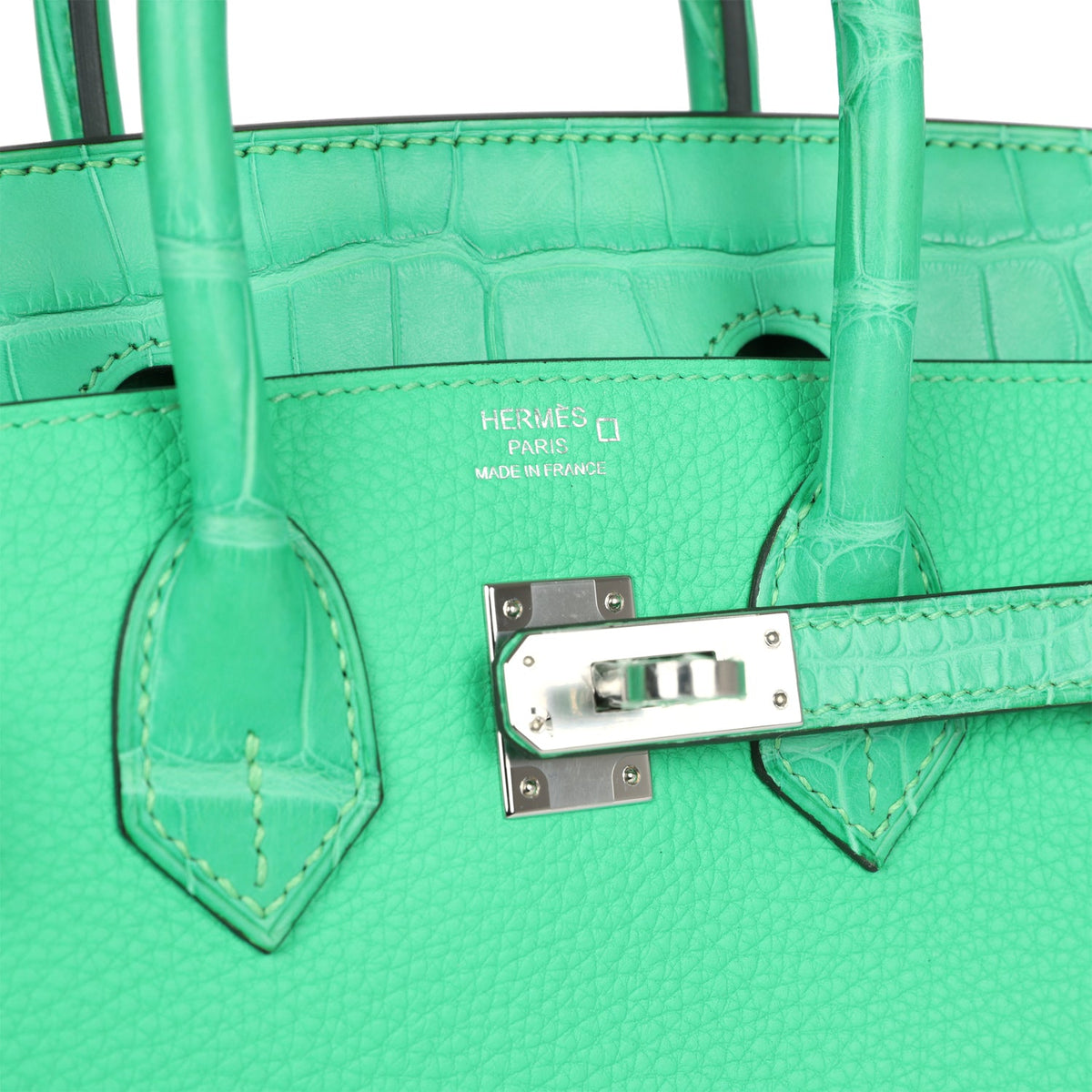 Hermès Birkin 25 Vert Comics Togo-textured Faux Leather and Matte Faux Leather Touch Palladium Hardware