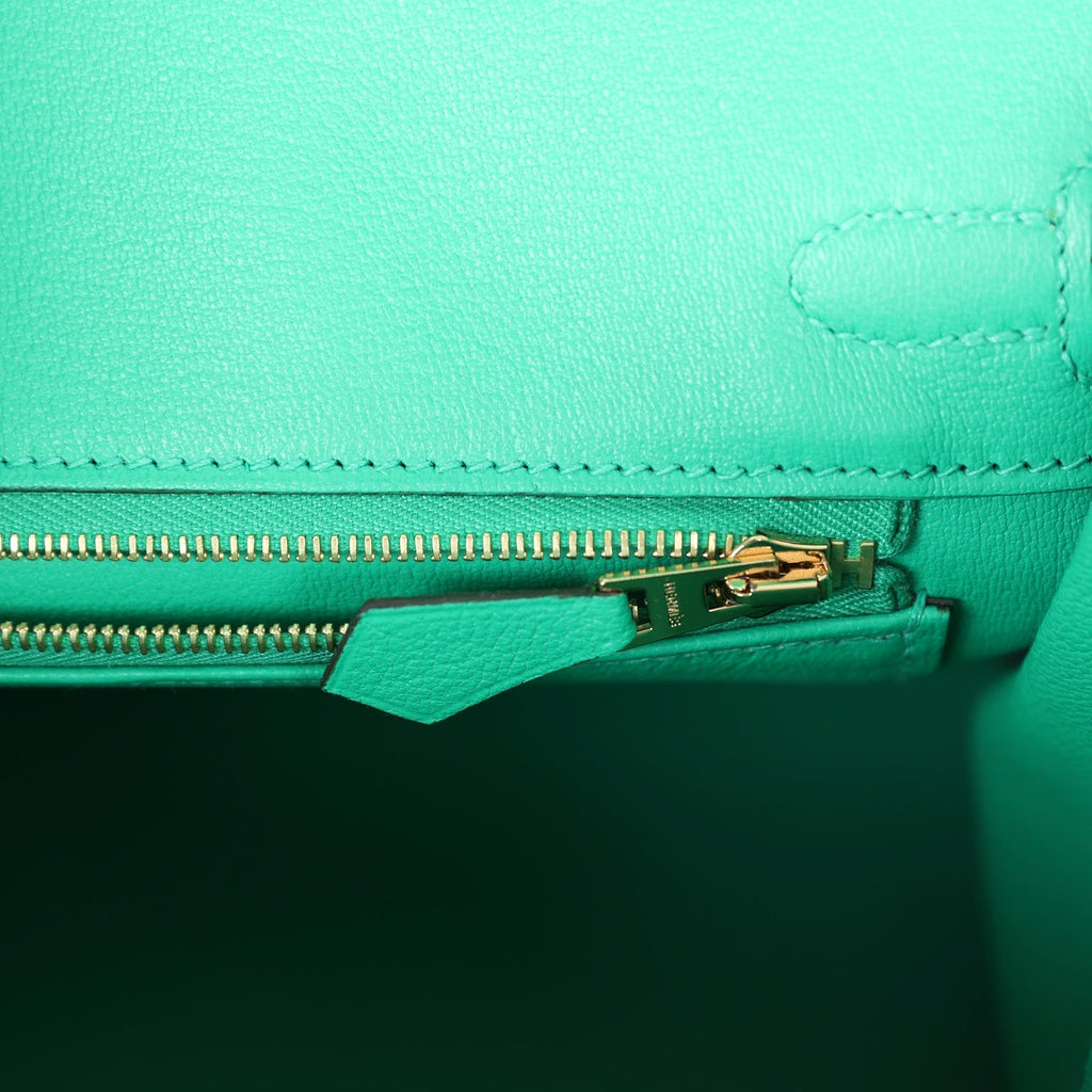 Hermès Birkin 25 Menthe Faux Leather Gold Hardware