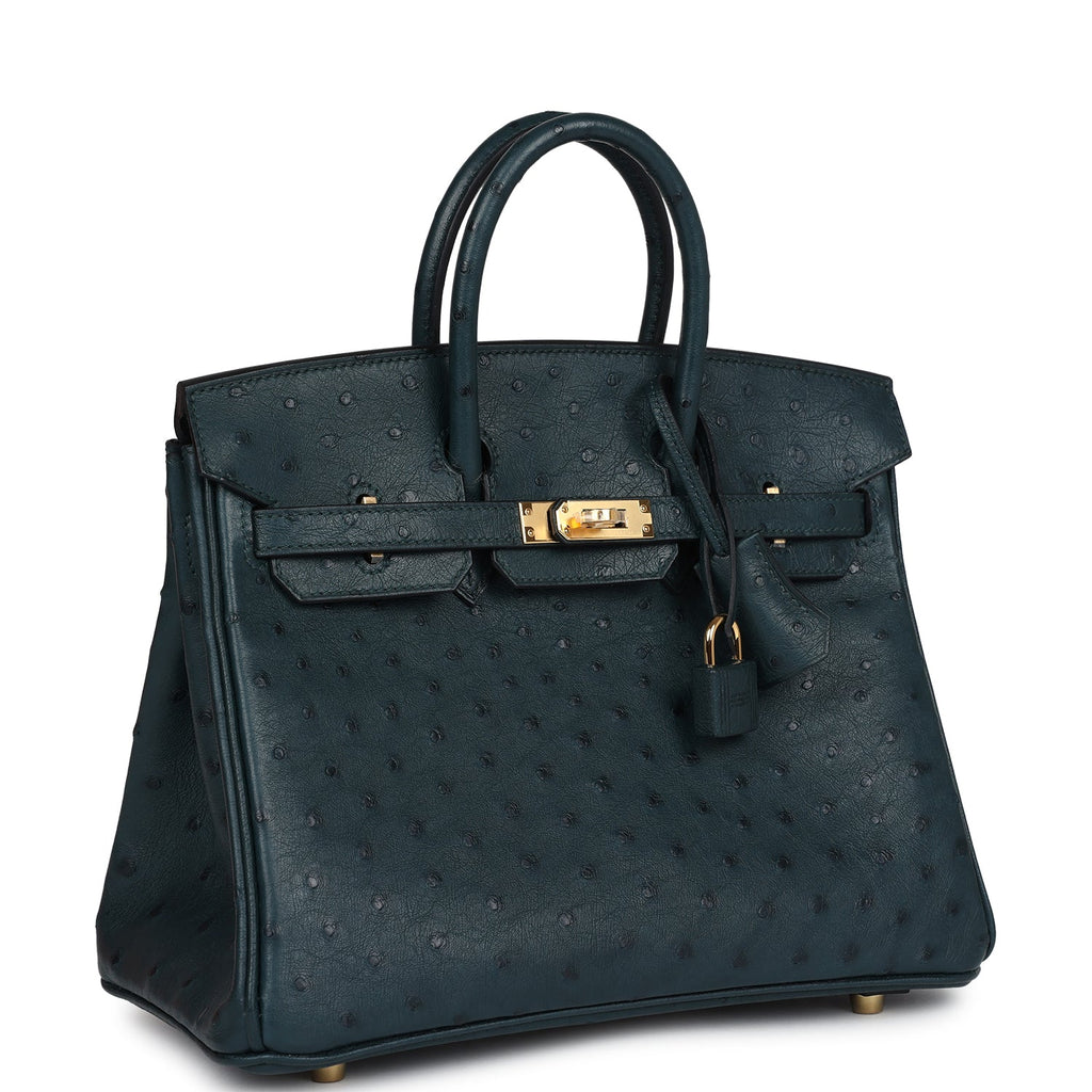 Hermès Birkin 25 Vert Cypres Ostrich Gold Hardware