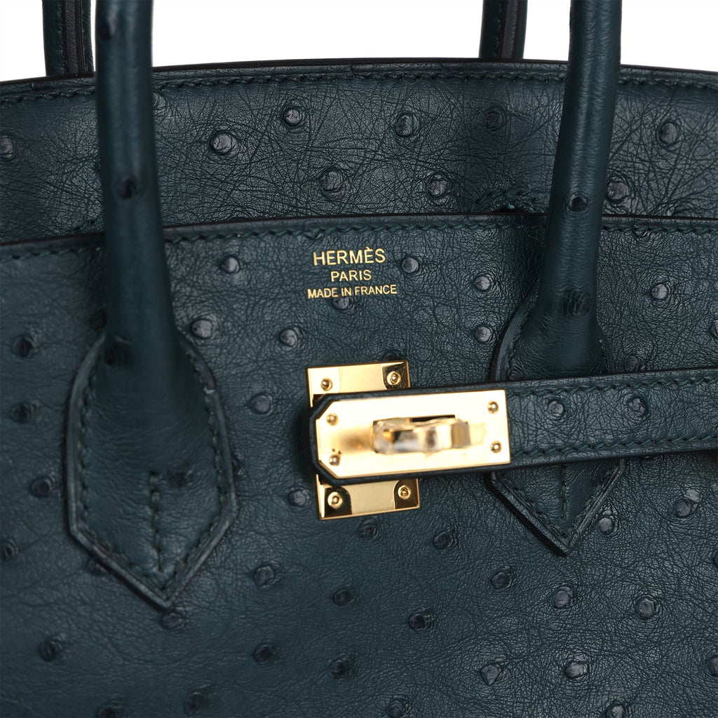 Hermès Birkin 25 Vert Cypres Ostrich Gold Hardware