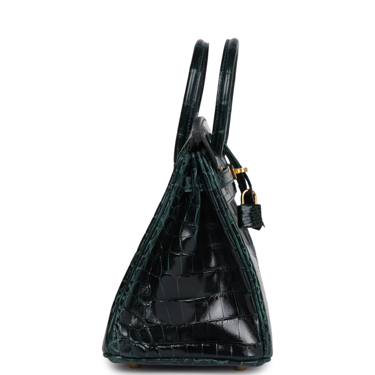 Hermès Birkin 25 Vert Cypress Shiny Faux Leather Gold Hardware
