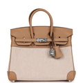 Hermès Birkin 25 Toile H and Chai Swift Palladium Hardware