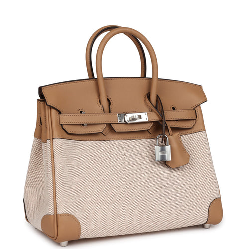 Hermès Birkin 25 Toile H and Chai Swift Palladium Hardware