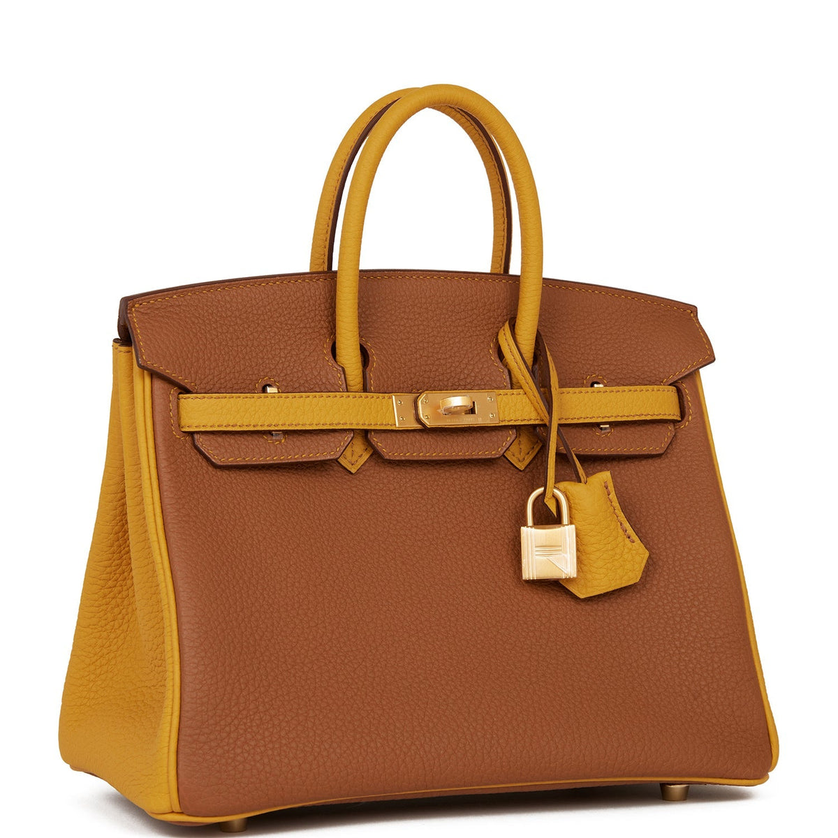 Hermès Special Order (HSS) Birkin 25 Gold and Jaune Ambre Togo Brushed Gold Hardware