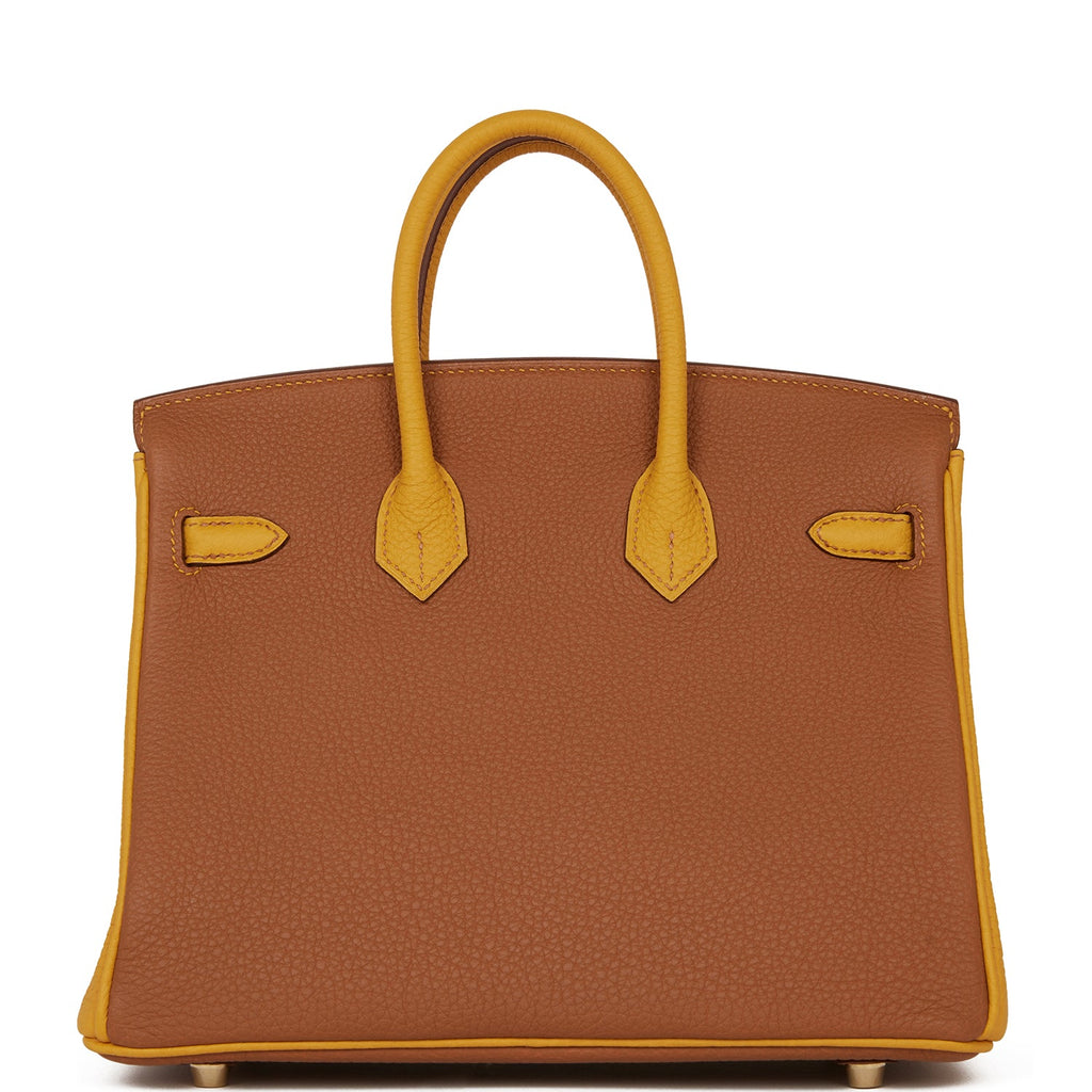 Hermès Special Order (HSS) Birkin 25 Gold and Jaune Ambre Togo Brushed Gold Hardware