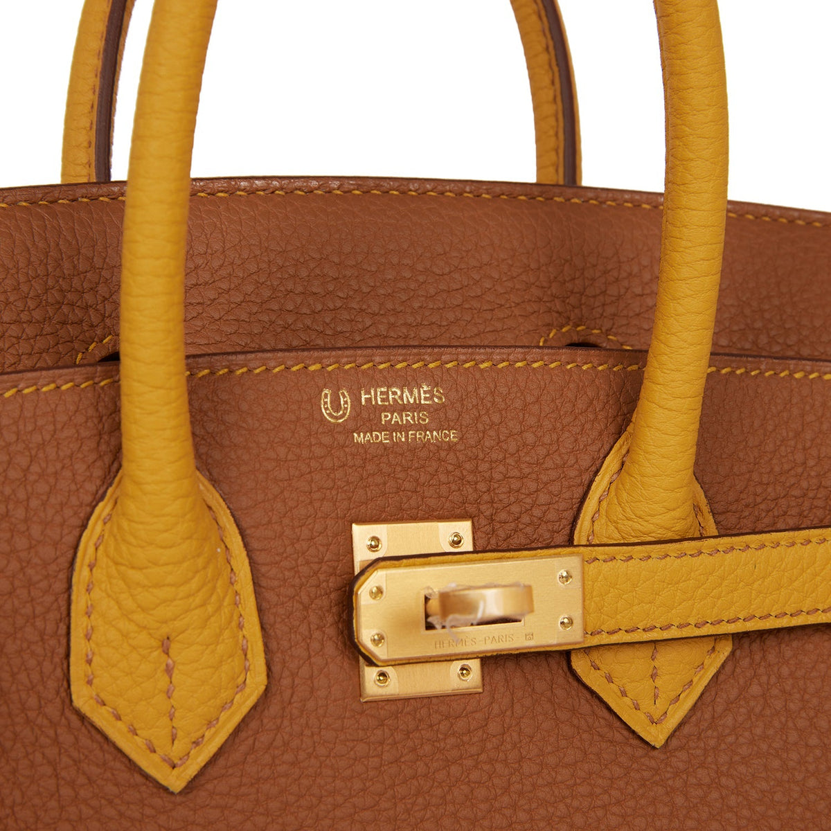 Hermès Special Order (HSS) Birkin 25 Gold and Jaune Ambre Togo Brushed Gold Hardware