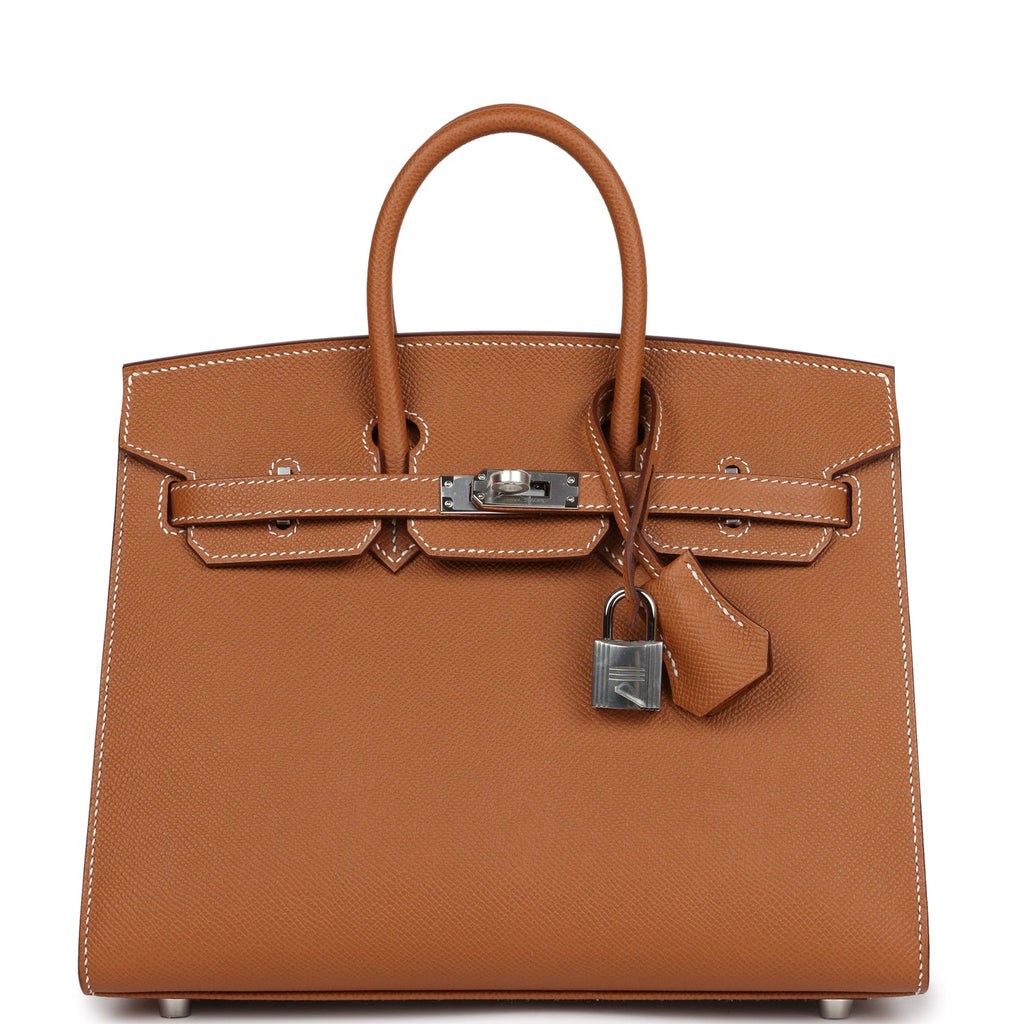 Hermès Birkin Sellier 25 Gold Epsom Palladium Hardware