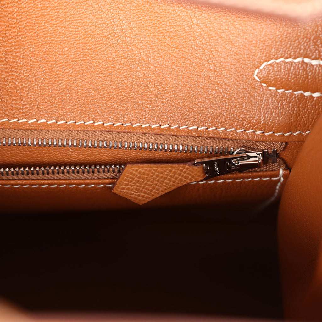 Hermès Birkin Sellier 25 Gold Epsom Palladium Hardware