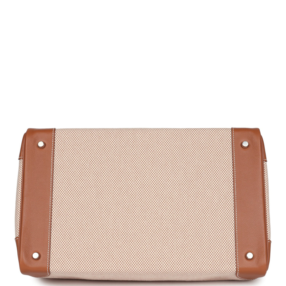 Hermès Birkin HAC 40 Gold Evercolor and Ecru Toile Palladium Hardware
