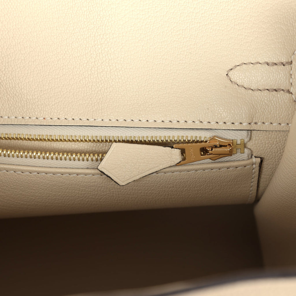 Hermès Special Order (HSS) Birkin 25 Gris Tourterelle and Craie Togo Brushed Gold Hardware