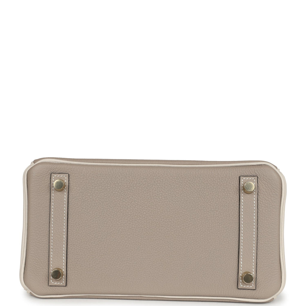 Hermès Special Order (HSS) Birkin 25 Gris Asphalte and Craie Togo Brushed Gold Hardware