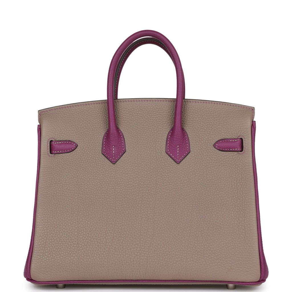 Hermès Special Order (HSS) Birkin 25 Gris Asphalte and Anenome Togo Brushed Palladium Hardware