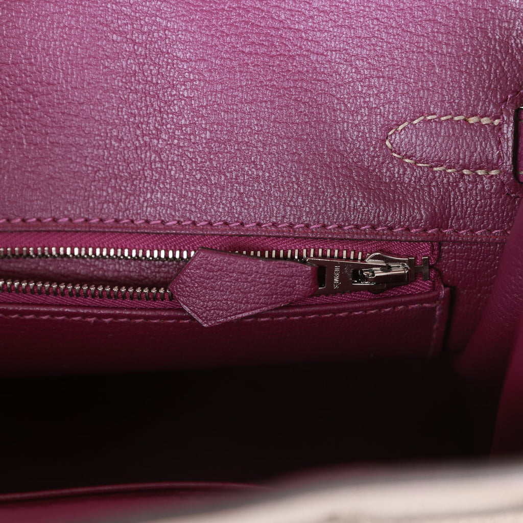 Hermès Special Order (HSS) Birkin 25 Gris Asphalte and Anenome Togo Brushed Palladium Hardware
