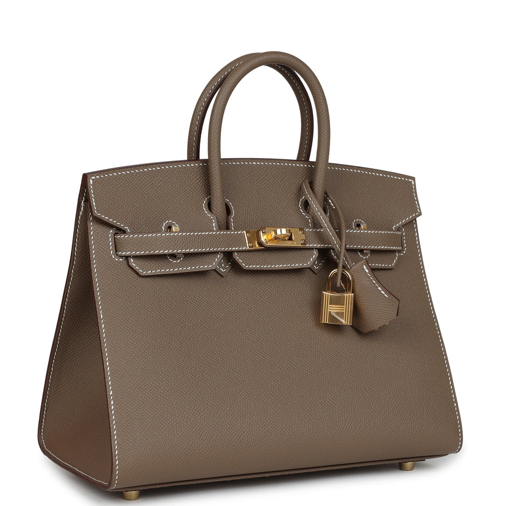Hermès Birkin Sellier 25 Etoupe Epsom Gold Hardware