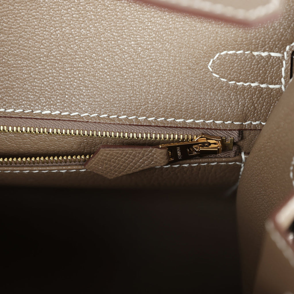 Hermès Birkin Sellier 25 Etoupe Epsom Gold Hardware