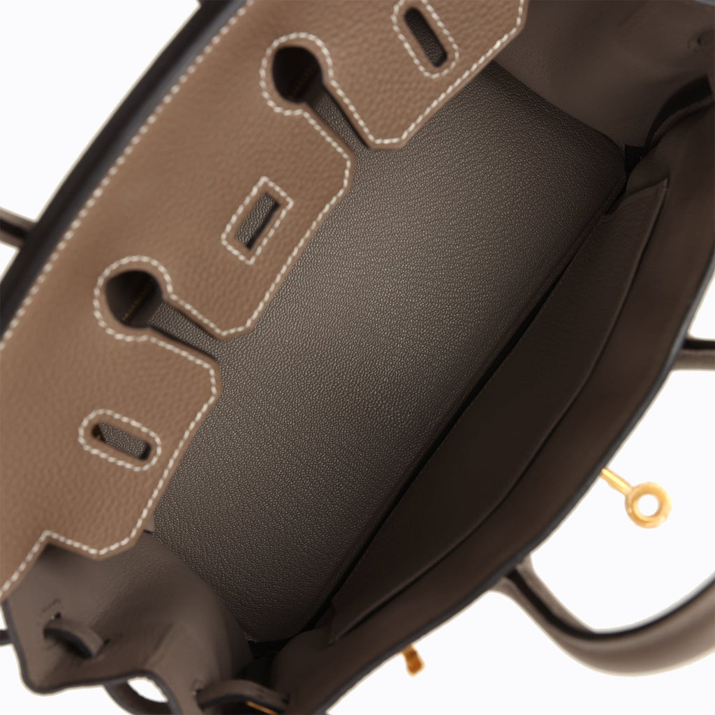 Hermès Special Order (HSS) Birkin 25 Etoupe and Etain Togo Brushed Gold Hardware