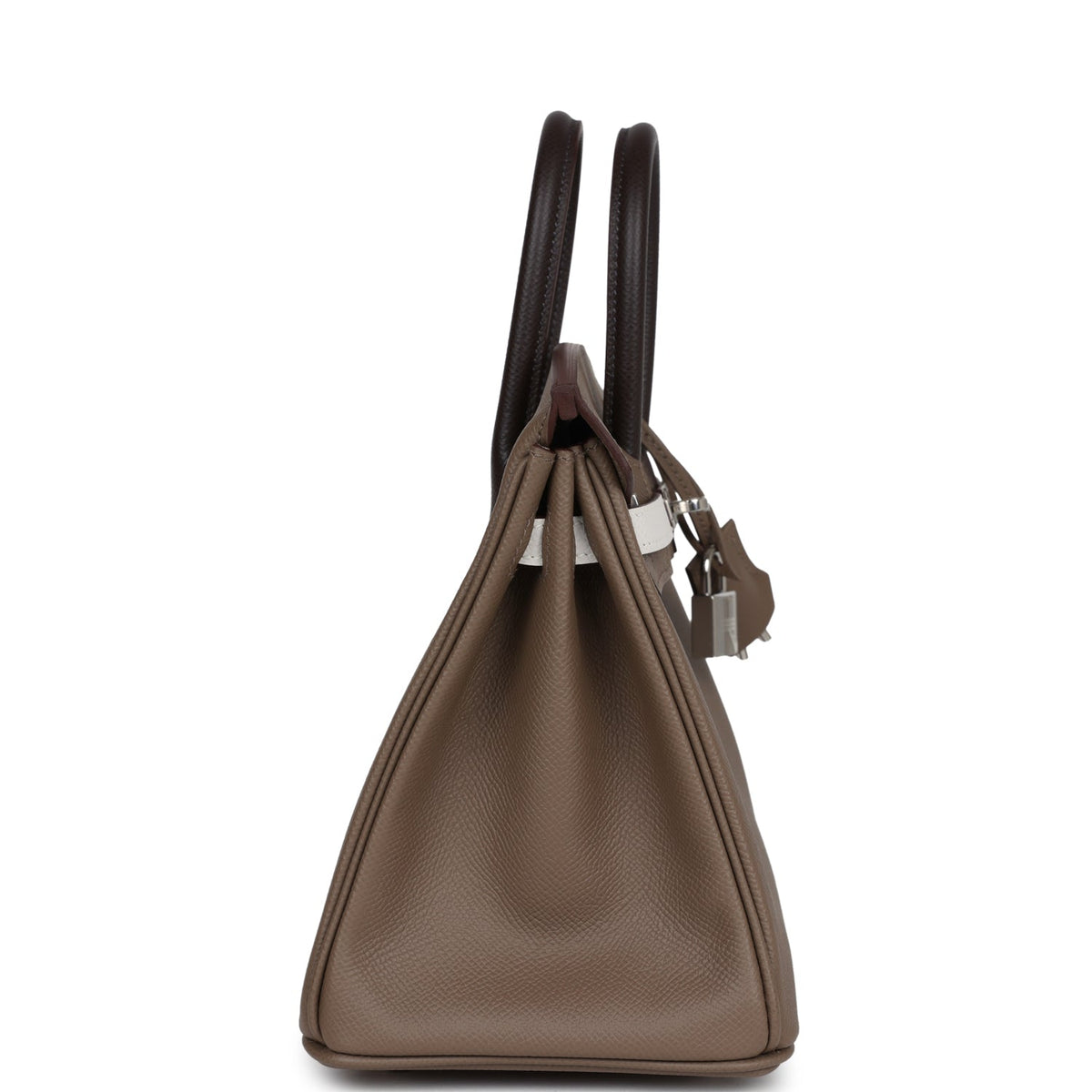 Hermès Birkin 25 Tri-color Etoupe, Ebene and Gris Pale Epsom Palladium Hardware