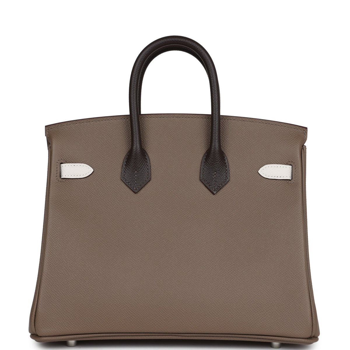 Hermès Birkin 25 Tri-color Etoupe, Ebene and Gris Pale Epsom Palladium Hardware