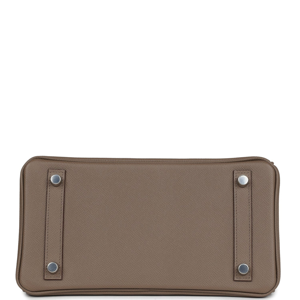 Hermès Birkin 25 Tri-color Etoupe, Ebene and Gris Pale Epsom Palladium Hardware