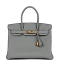 Hermès Birkin 30 Gris Mouette Togo Gold Hardware