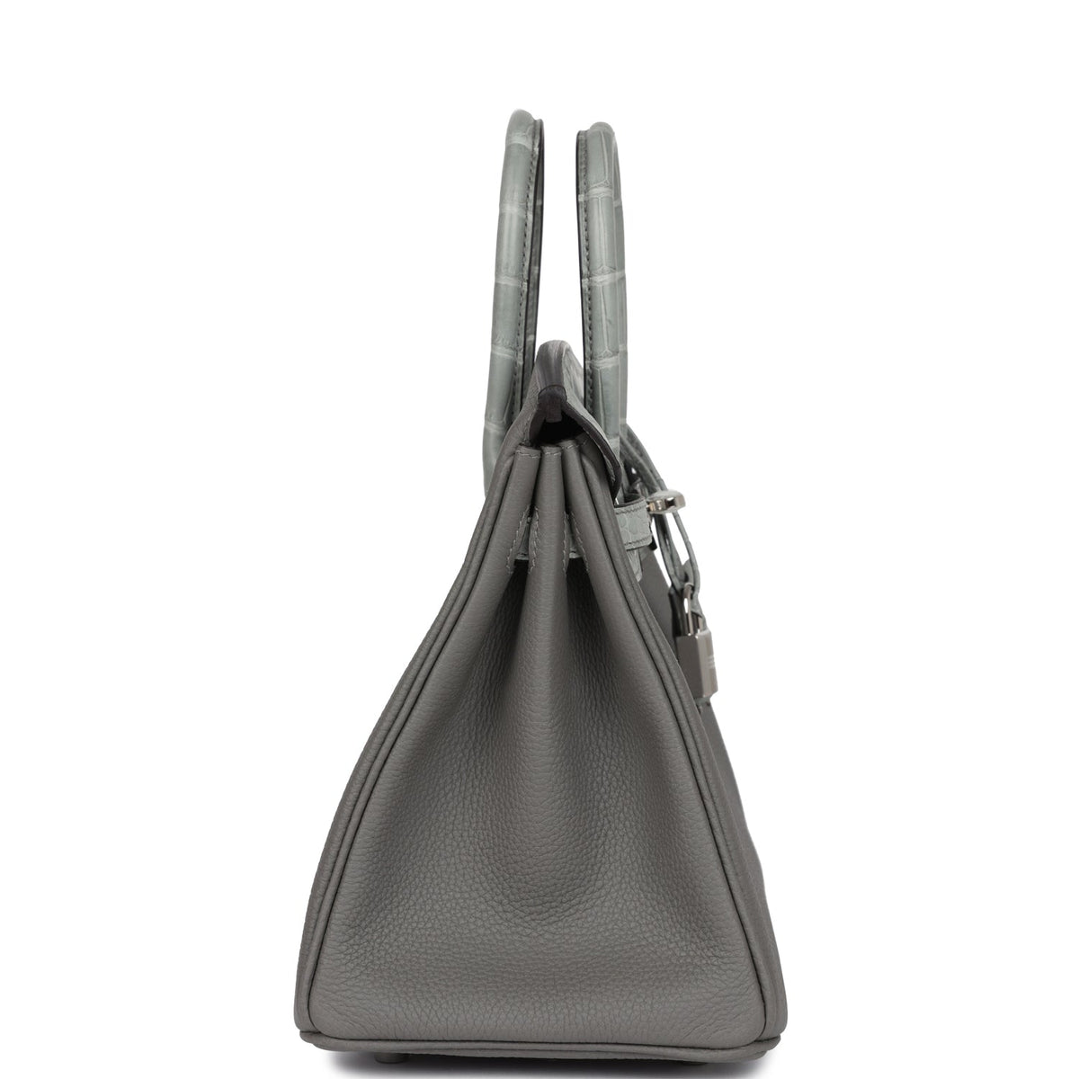 Hermès Birkin 25 Gris Meyer Togo-textured Faux Leather and Gris Ciment Matte Faux Leather Touch Palladium Hardware