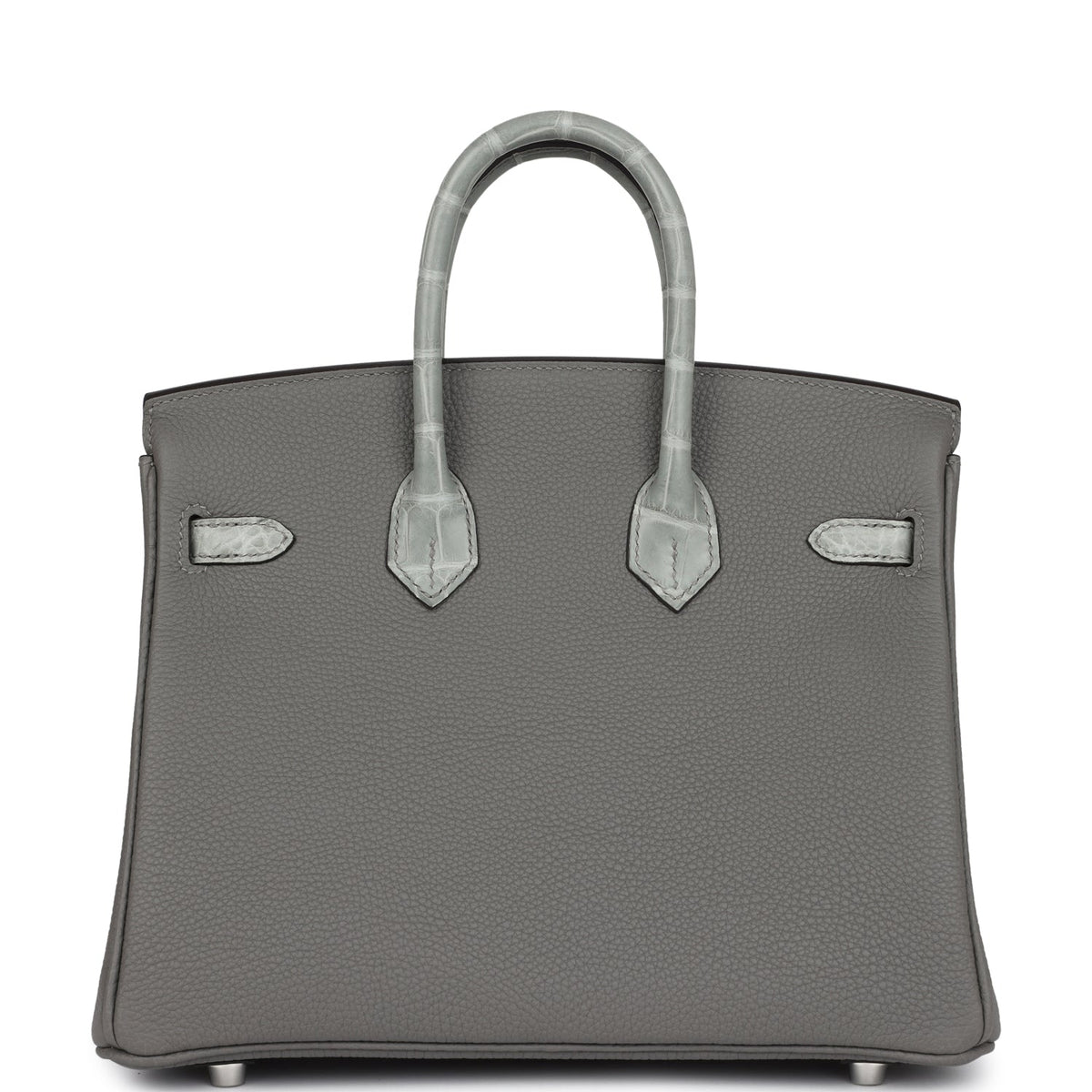 Hermès Birkin 25 Gris Meyer Togo-textured Faux Leather and Gris Ciment Matte Faux Leather Touch Palladium Hardware