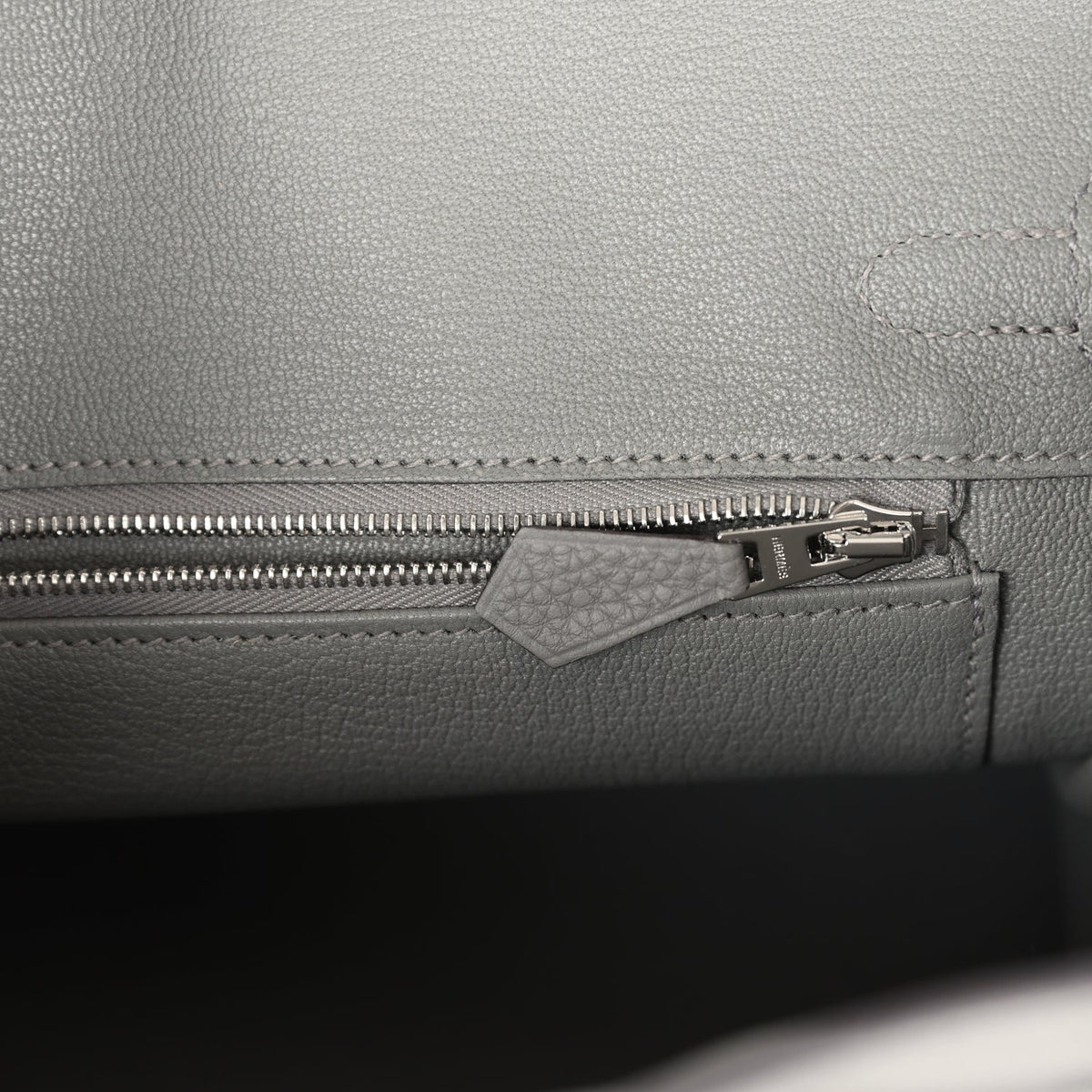 Hermès Birkin 25 Gris Meyer Togo-textured Faux Leather and Gris Ciment Matte Faux Leather Touch Palladium Hardware